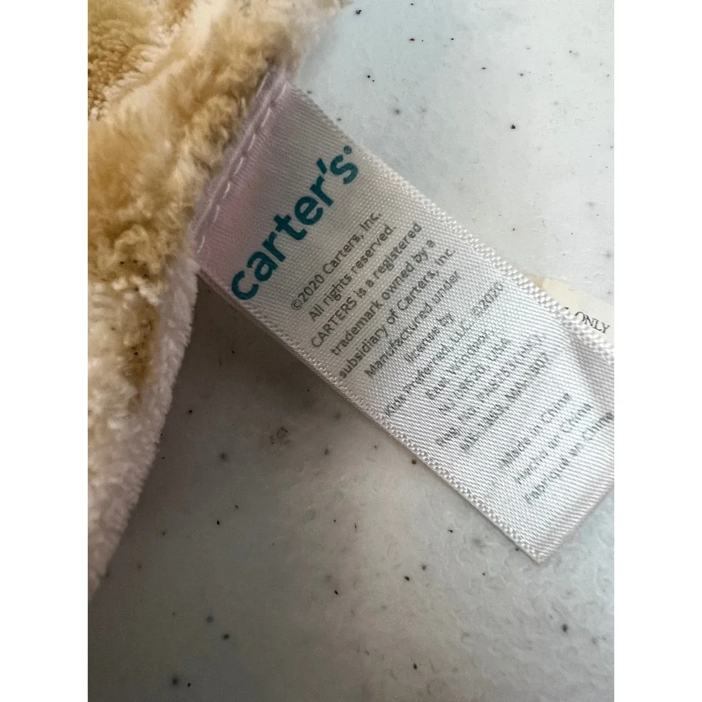 Carters Giraffe Security Blanket Plush Lovey Spotted Tan Cream Pacifier Holder